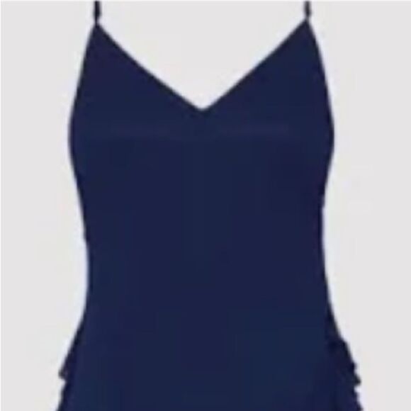 NWT MILLY Raya CHIFFON DEVORE DRESS Navy Size 12 - Picture 3 of 14